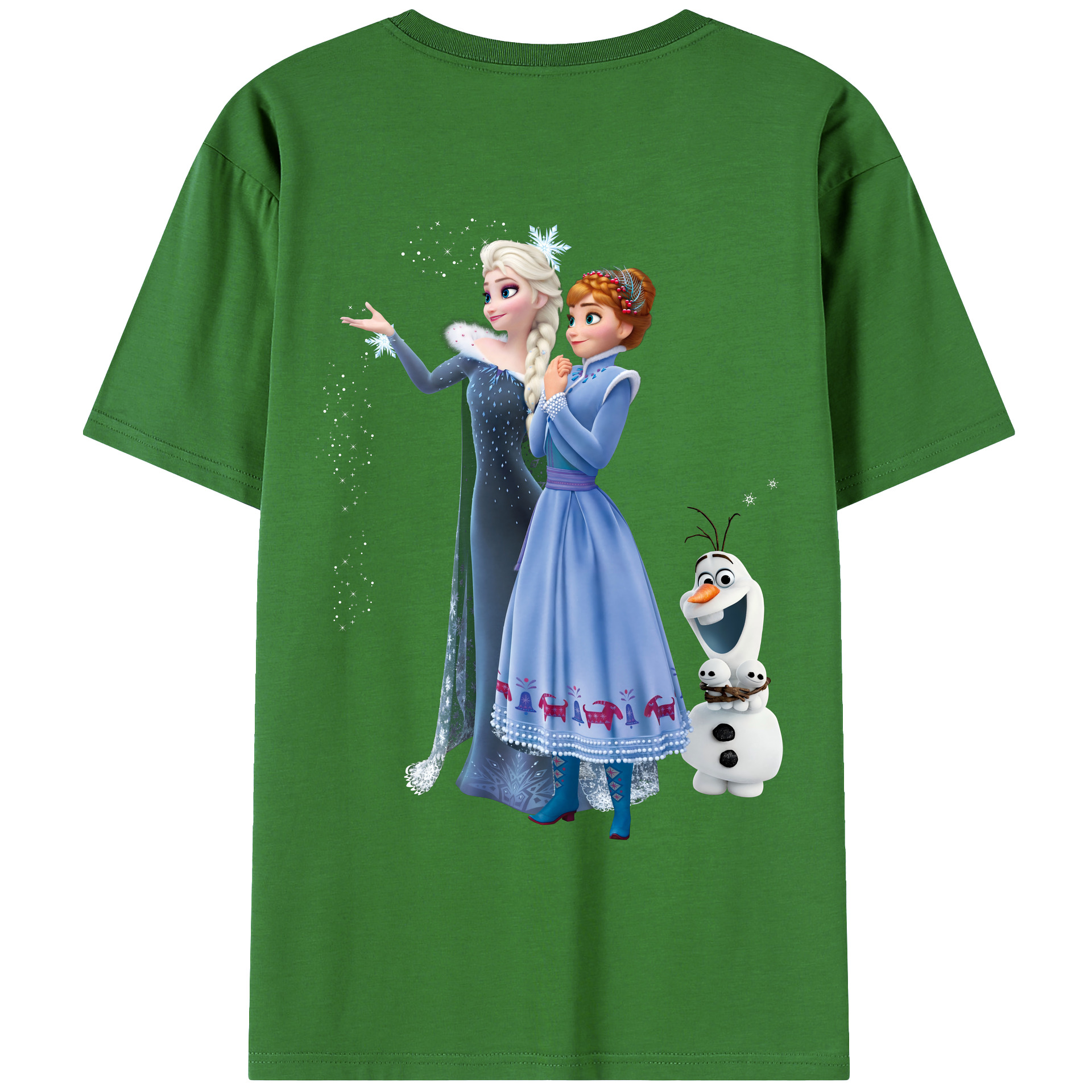 （画像用） アナと雪の女王 アンナ エルサ Frozen Anna Elsa レディース半袖Tシャツ(バックプリント)